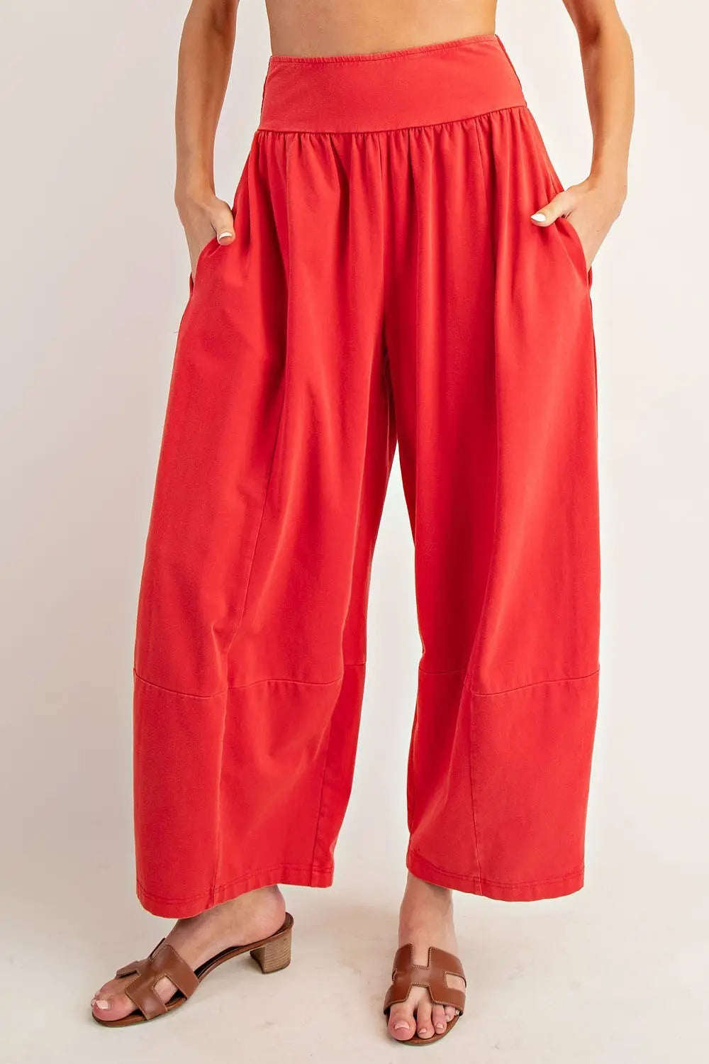 WIDE LEG WASHED PANTS