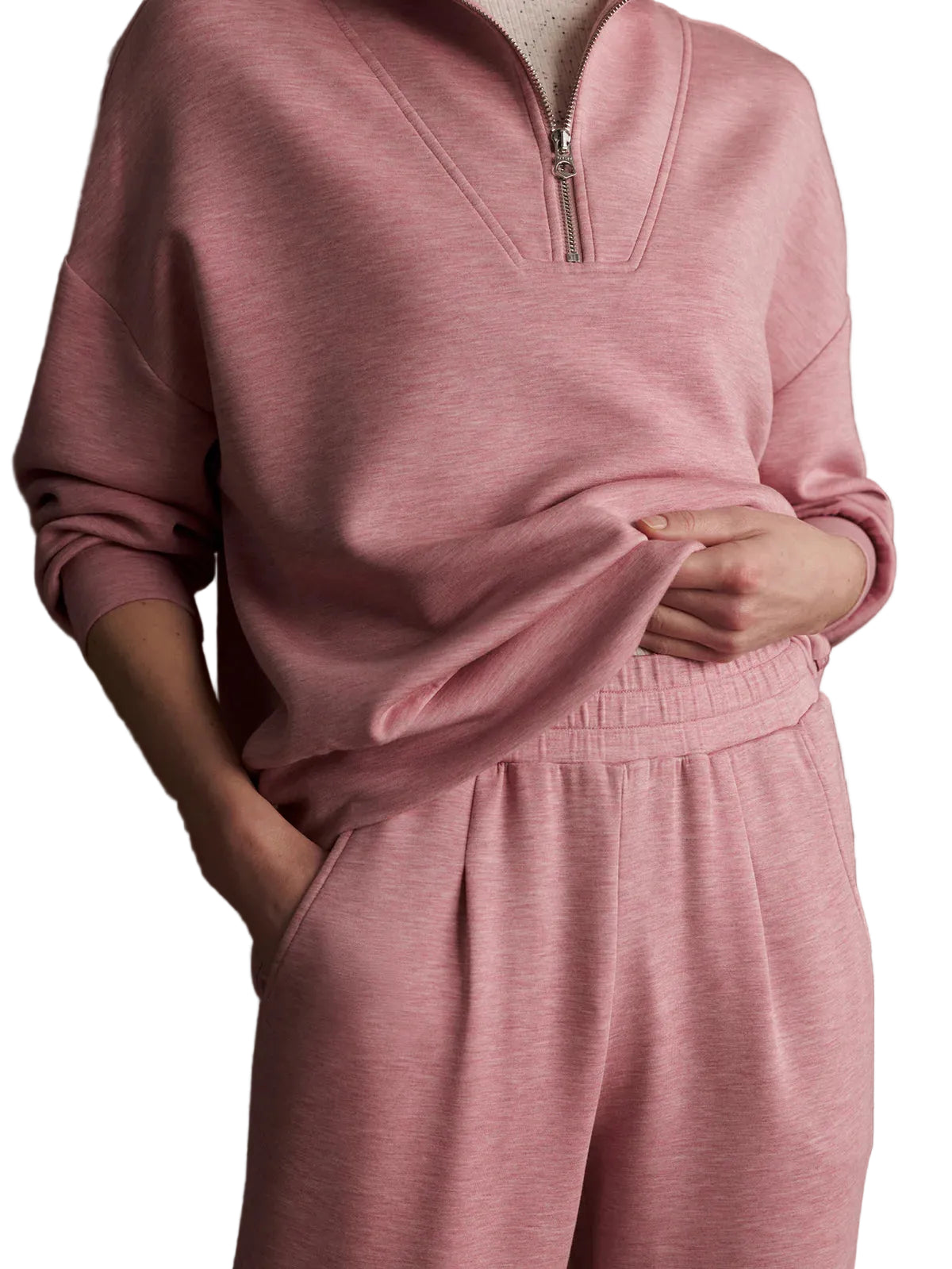 Hawley Half Zip Sweat Rose Marl