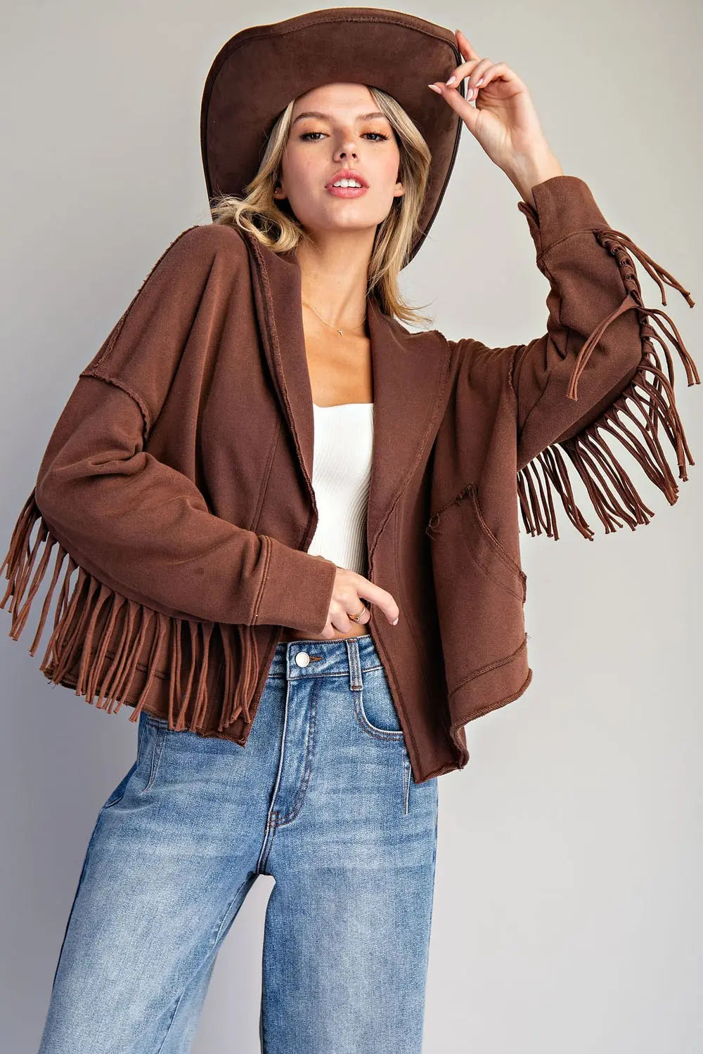 Brown fringe jacket