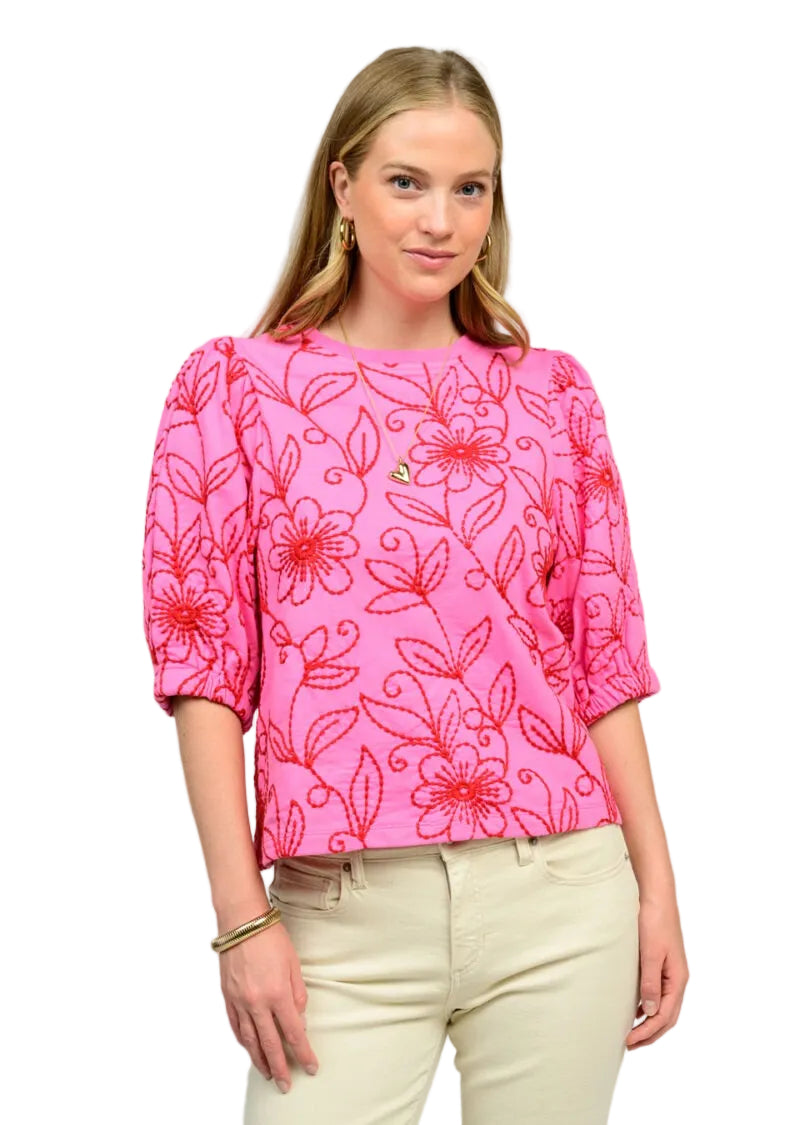 Floral vines knit top