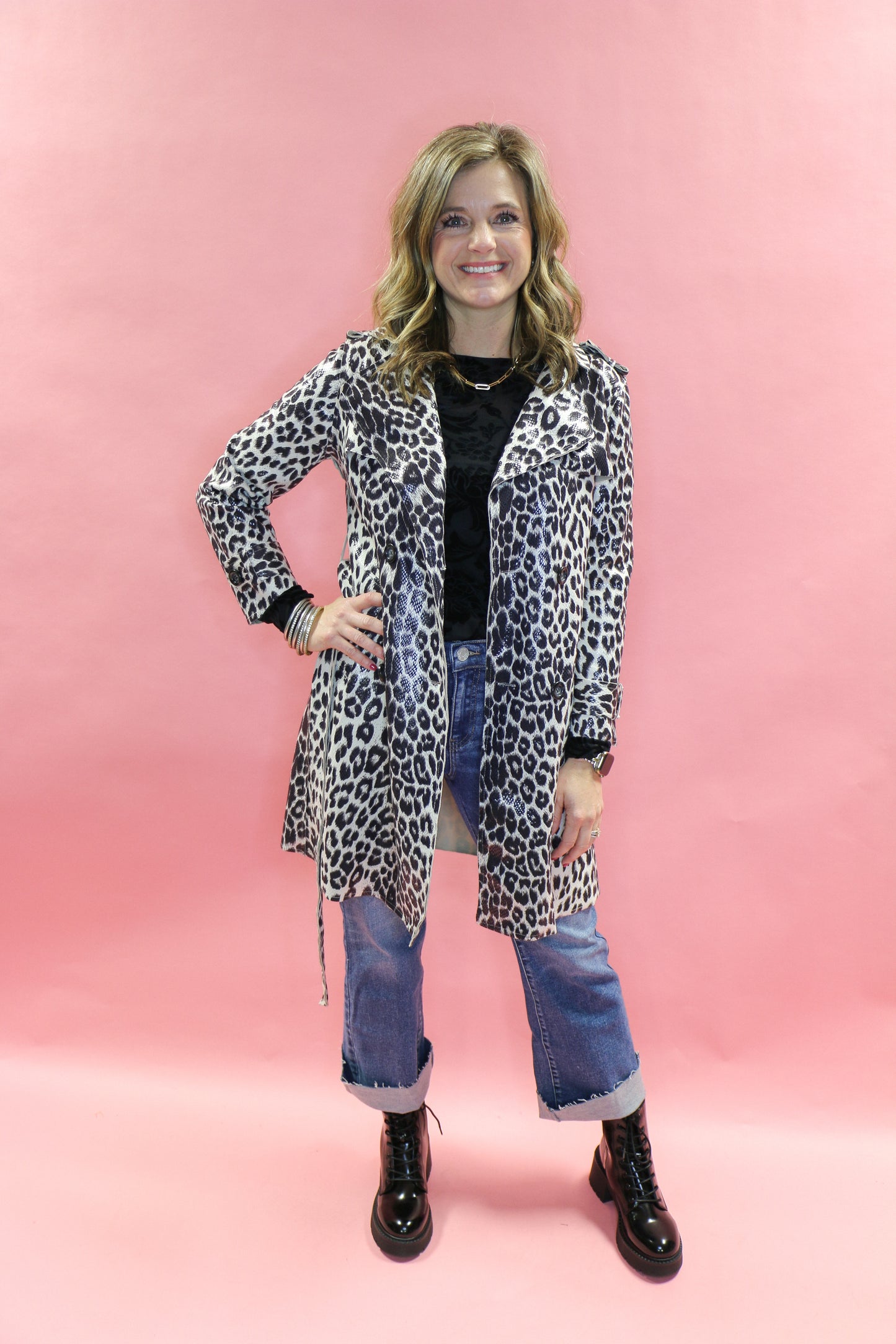 Leopard leather dress