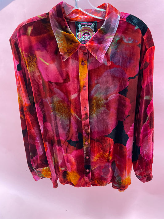 Velvet Oversized Shirt