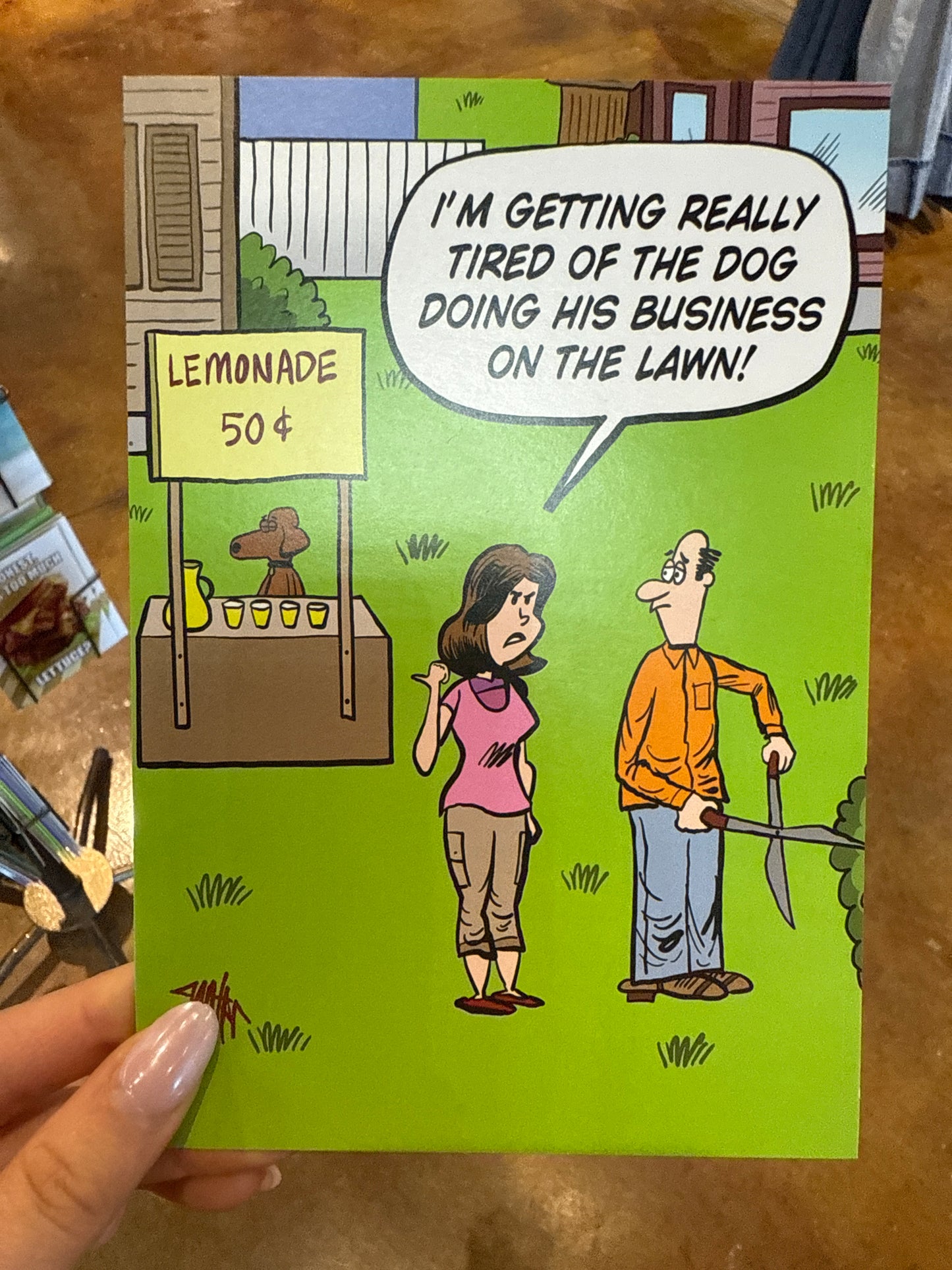 Lawn business joke card