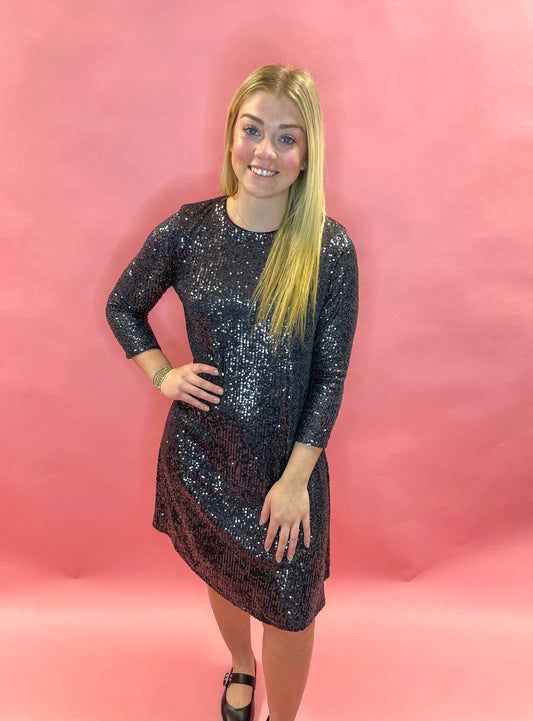 Black Shimmer Sequin Swing DR