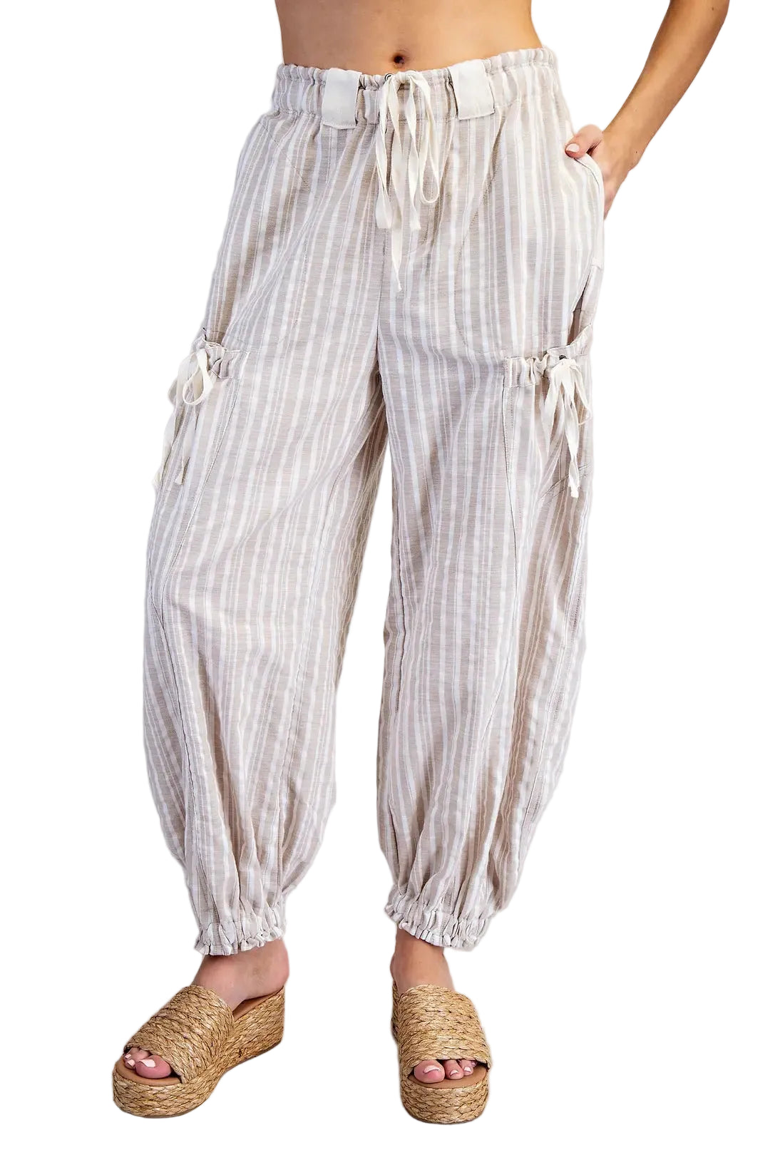 Soft Washed Striped Jogger Pants