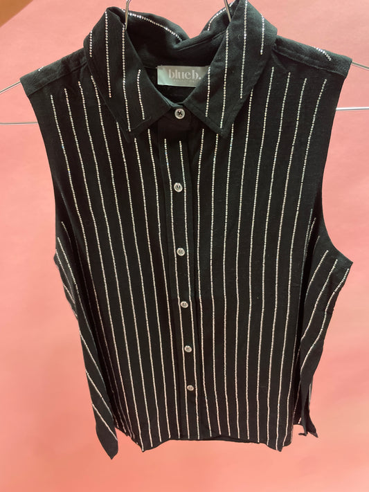 black rhinestone top