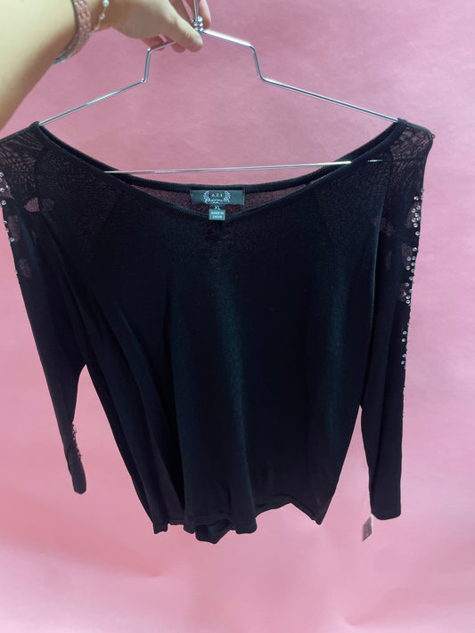 MICHELLE BLACK JEWL TOP