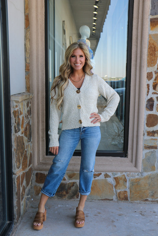 Cardigan Blazer w/ gold button