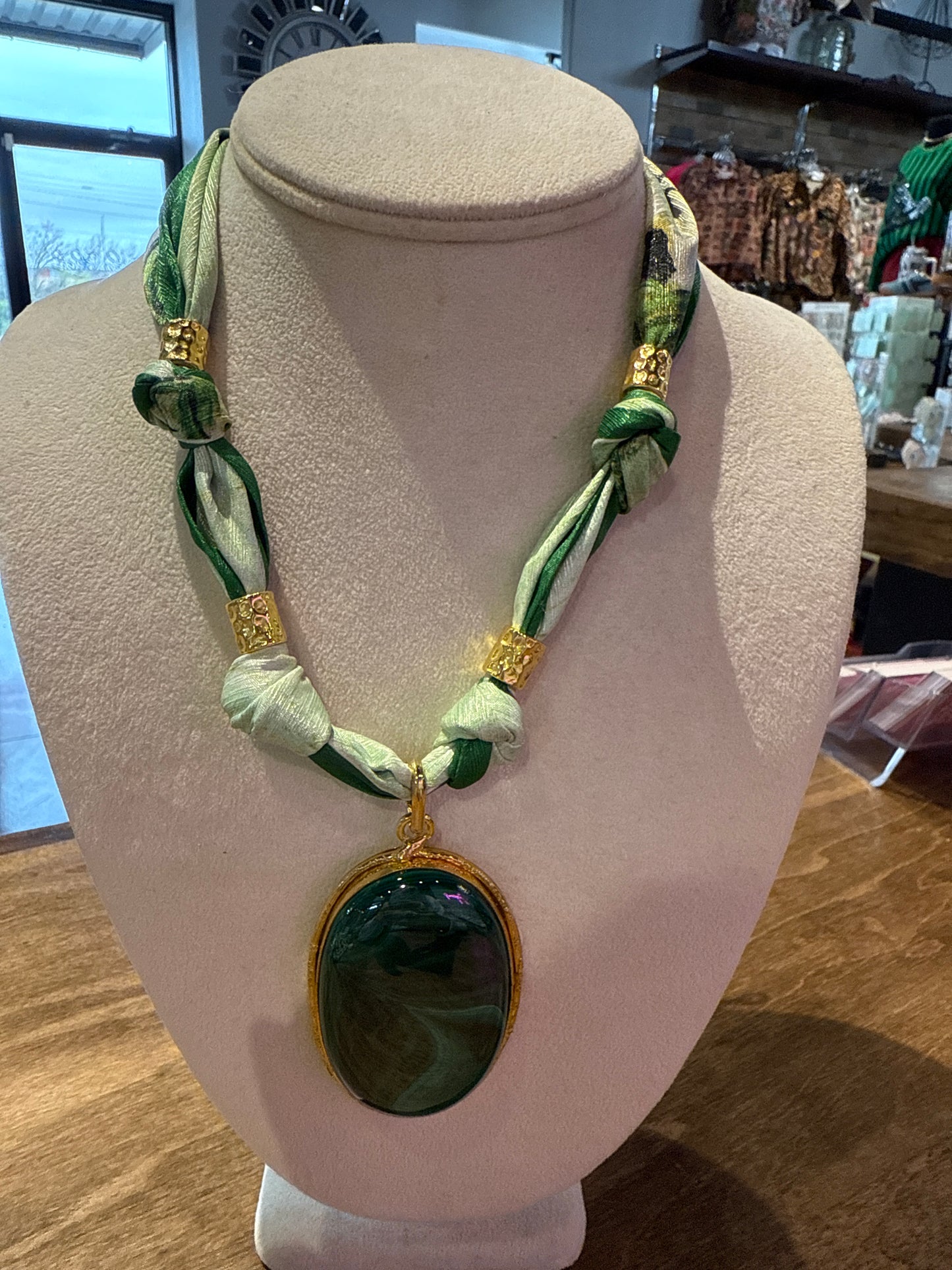 Vibrant scarf necklaces