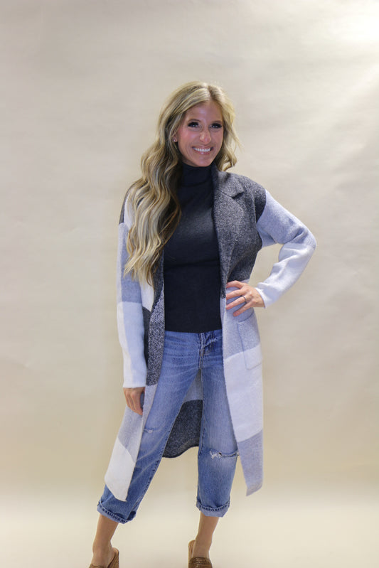 Shades of grey long cardigan