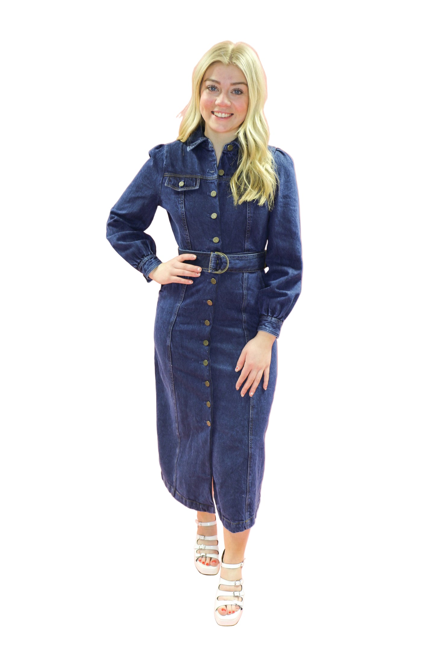 DENIM MIDI DRESS