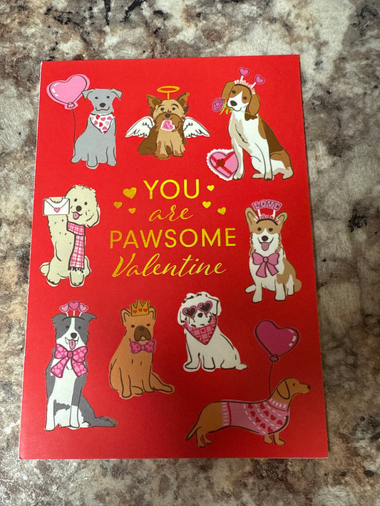 "You are PAWSOME" valentines card