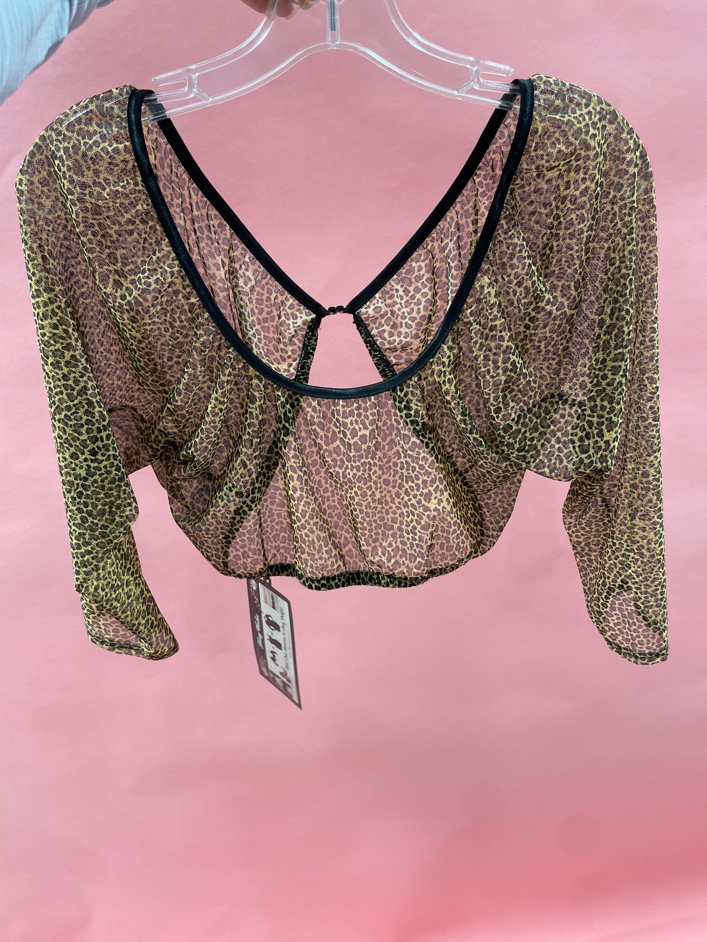 leopard mesh sleeve w leopard