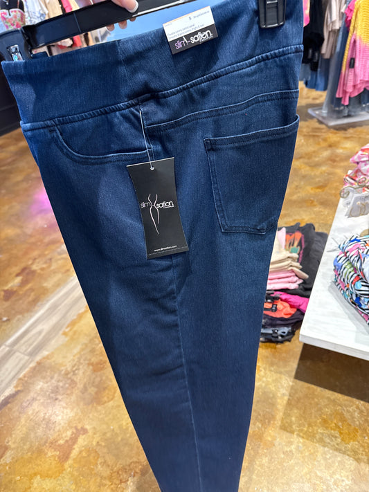 dark denim tummy control pants