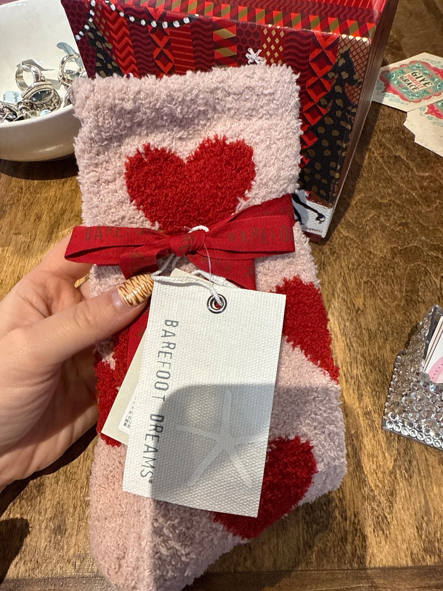 CozyChic Heart Print Socks