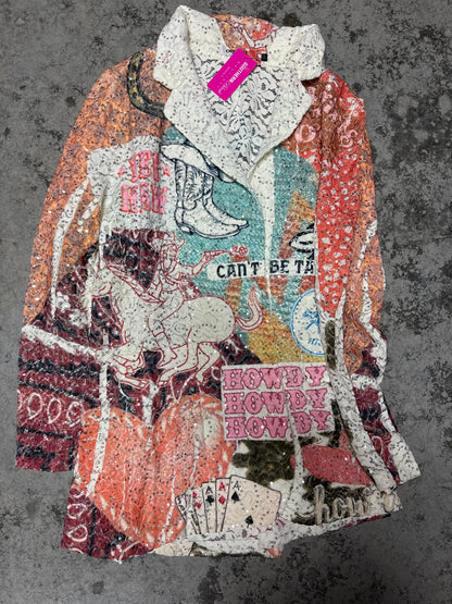 Lace and sequins blazer
