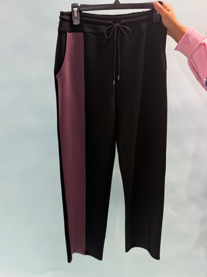 Black sweat pants w/ color stripe detail