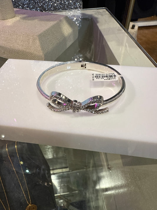 Silver bow bangle