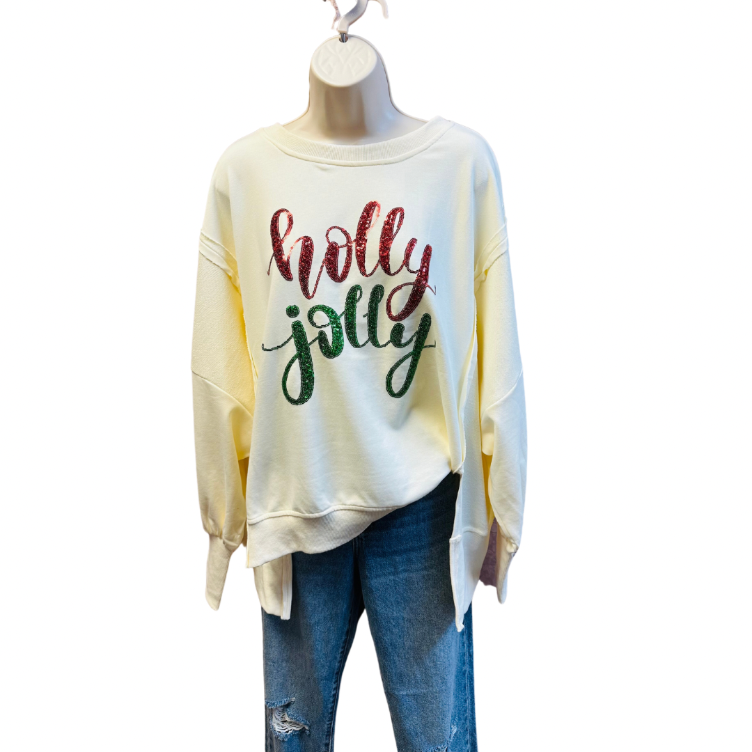 HOLLY JOLLY LG SLEEVE TOP