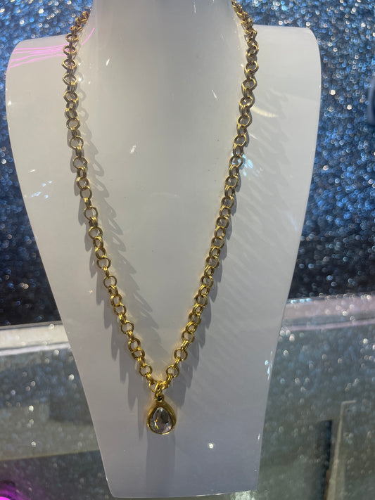 17" antique gold necklace