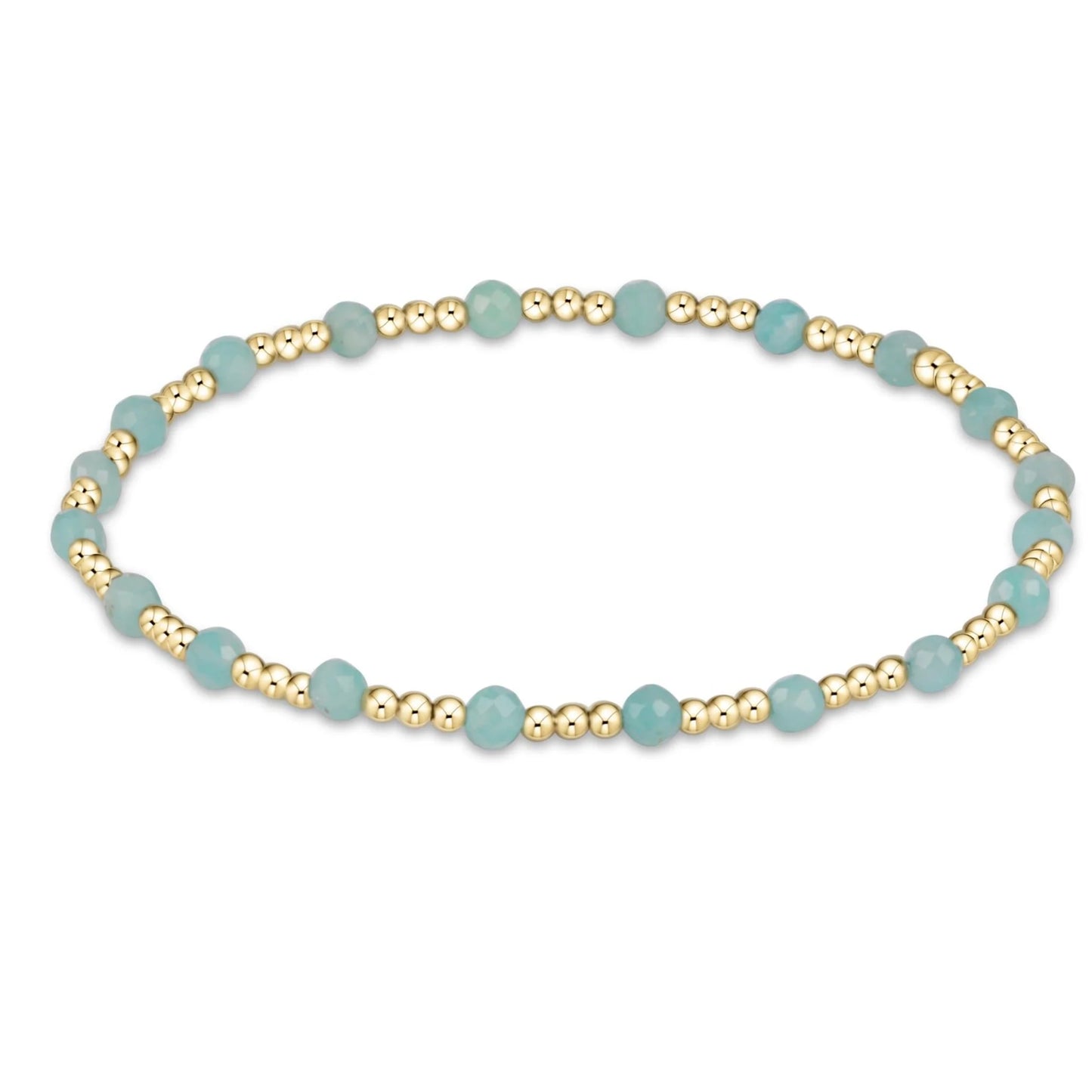 GEMSTONE GOLD SINCERITY PATTERN 3MM BEAD BRACELET