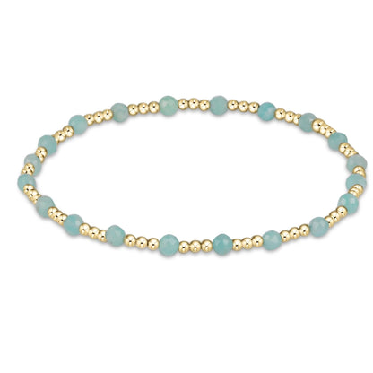 GEMSTONE GOLD SINCERITY PATTERN 3MM BEAD BRACELET