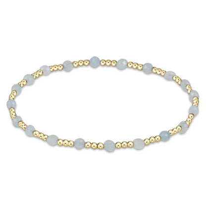 GEMSTONE GOLD SINCERITY PATTERN 3MM BEAD BRACELET