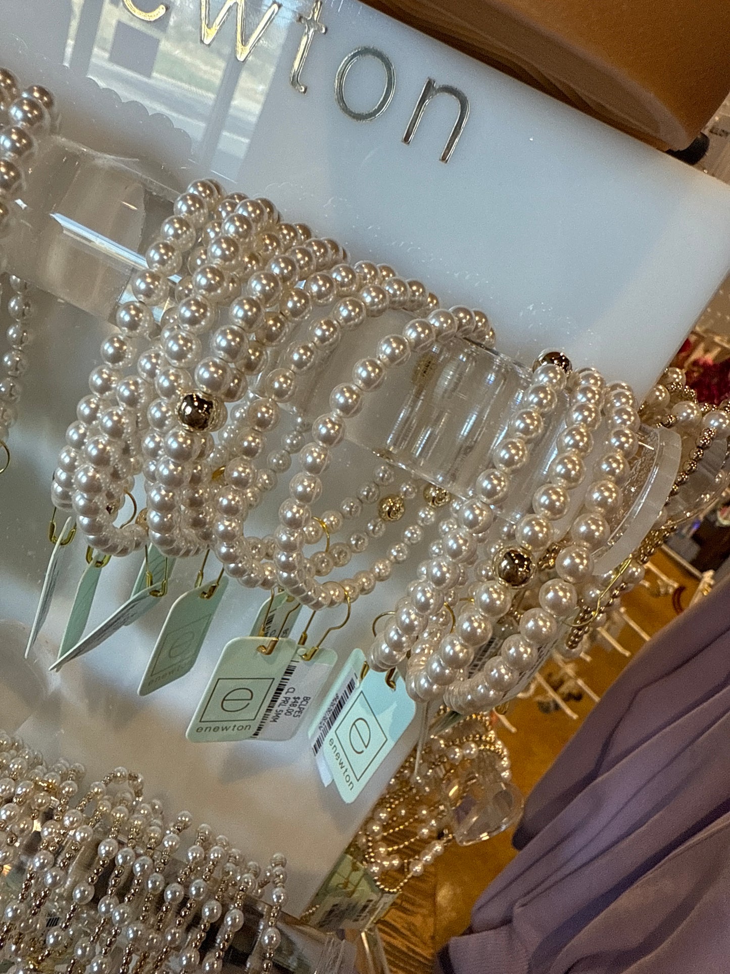 classic pearl 5mm beaded brac