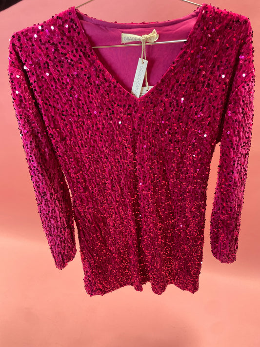 pink glittler dress