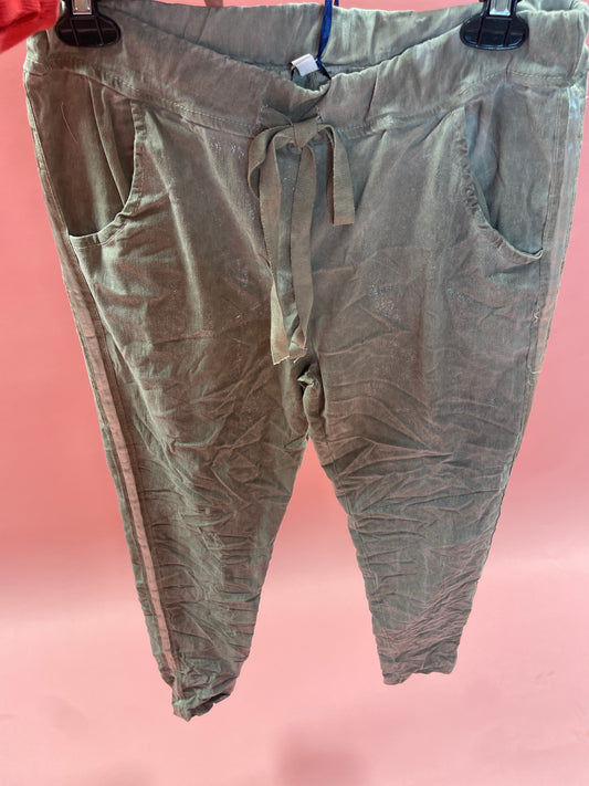 TAUPE SILVER WASH STRIPE JOGGERS