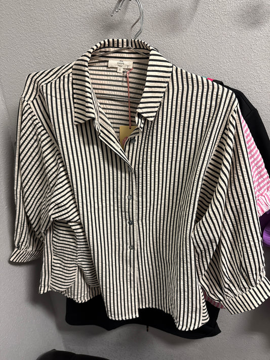 stripped collared shirt