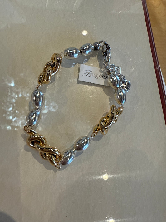 Interlock single mixed metal bracelet