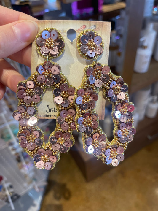 COPPER SEQUIN EARRING