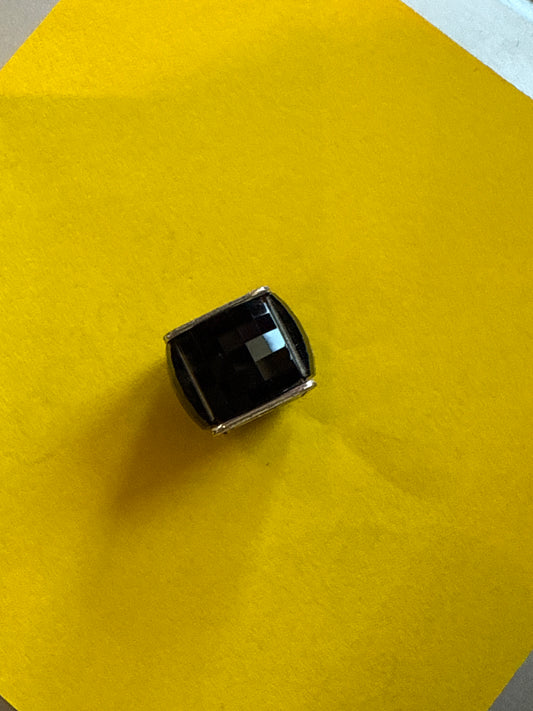SIL/BLK ICE CUBE BEAD