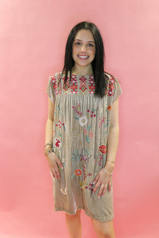 SUKI PETAL SLV TUNIC DRESS