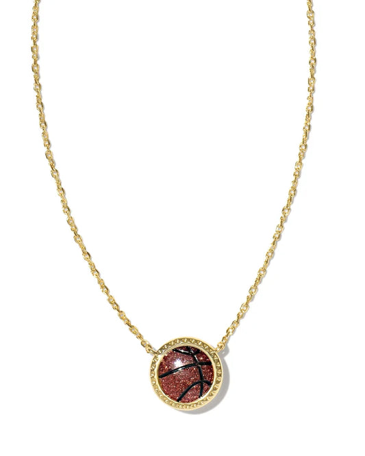 BASKETBALL SHR PNDT NCK GOLD ORANGE GOLDSTONE