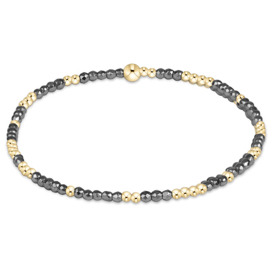 HOPE UNWRITTEN SILVER FACETED HEMATITE 2MM BRACELET