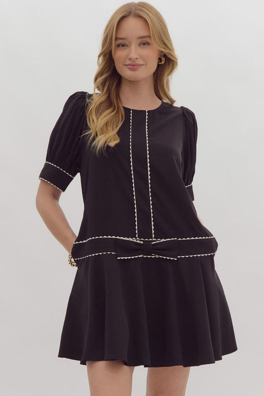 Black Dress w/ Ric Rak Trim