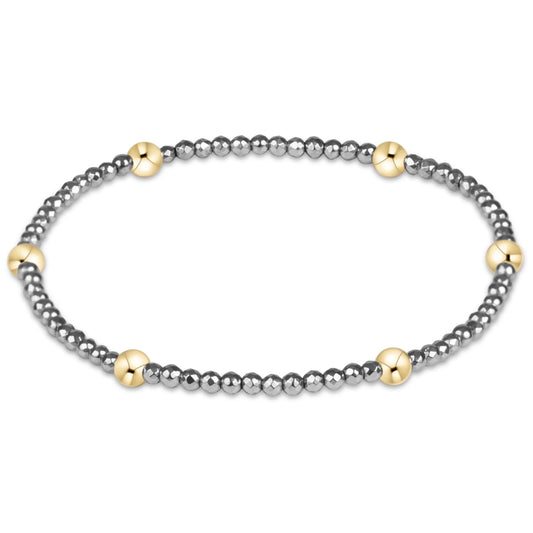 PRESENCE SILVER FACETED HEMATITE 2MM BRACELET