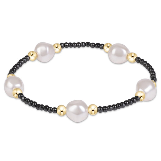 PURPOSE ADMIRE PEARL 8MM FACETED HEMATITE BRACELET