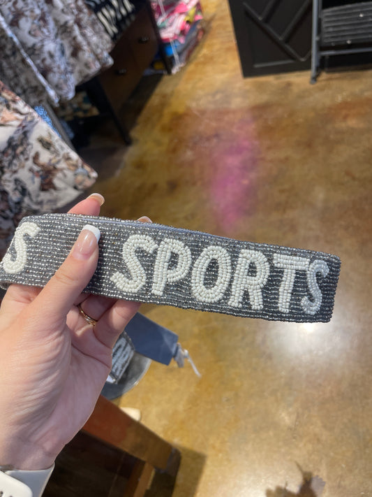 SILVER SPORTS BEADED BAG STRAP