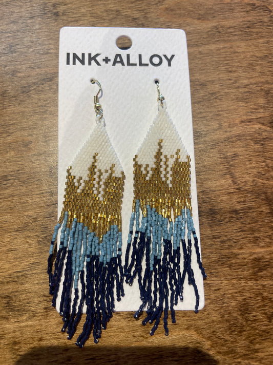 OMBER BEADED FRINGE BLUE