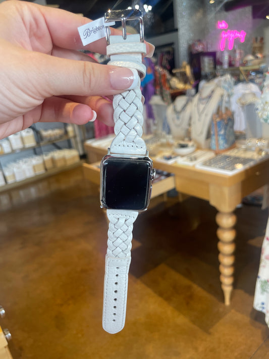 cream braided watch band