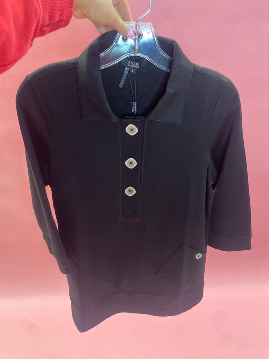 Black Cross Stitch Detail Ponte Knit Tunic W Pockets