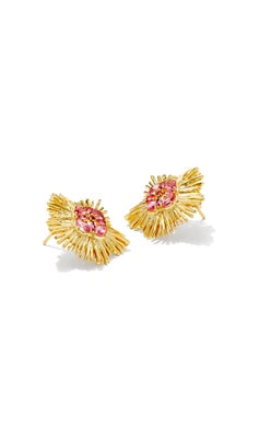 GOLD CRSTAL STUD PINK