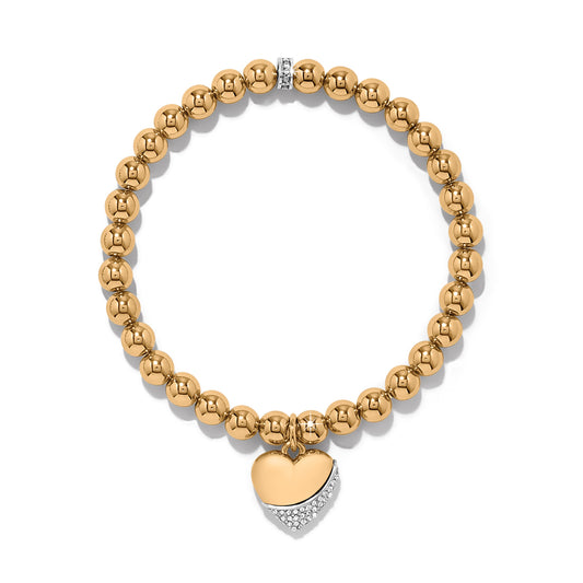 MERIDAIN WAVE HRT GLD BRACELET