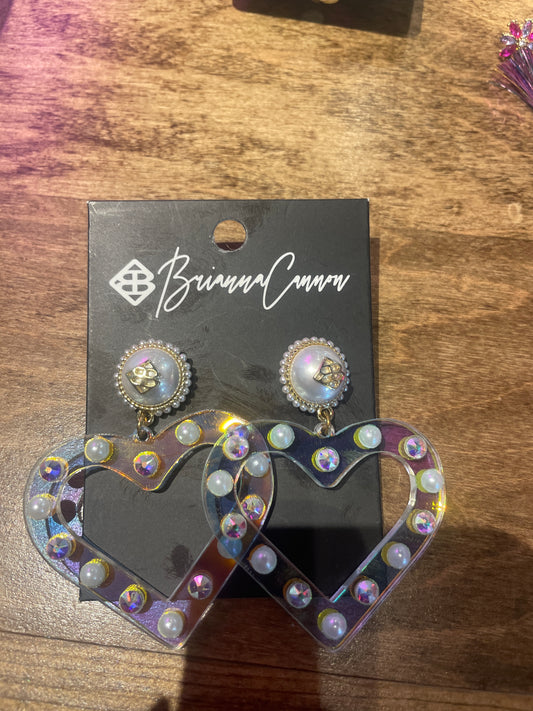 HEART EARRINGS W/ CRYSTALS