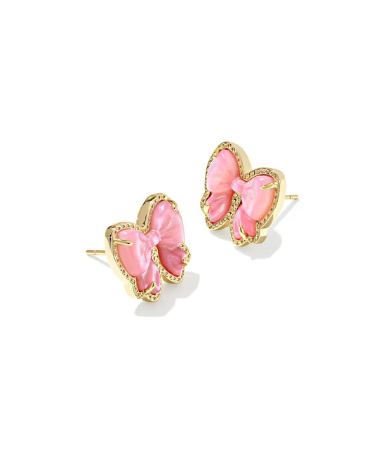 rose violet bow earring