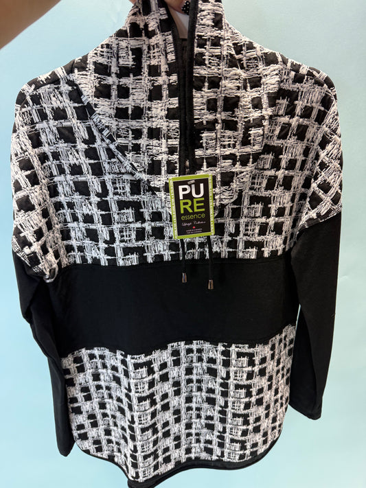 black/ snow tunic top