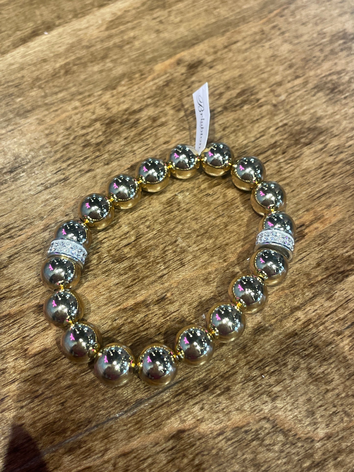 large gold beaded bracelet